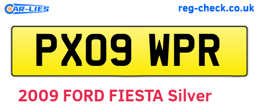 PX09WPR are the vehicle registration plates.