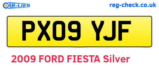 PX09YJF are the vehicle registration plates.