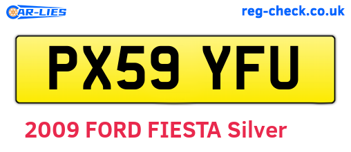 PX59YFU are the vehicle registration plates.