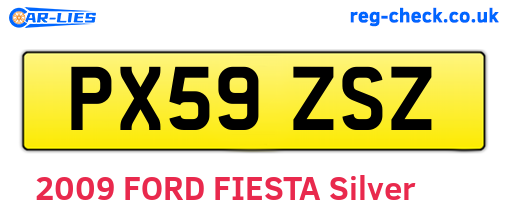 PX59ZSZ are the vehicle registration plates.
