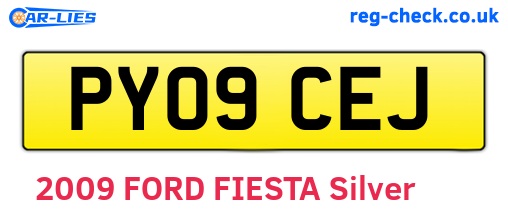 PY09CEJ are the vehicle registration plates.