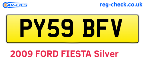 PY59BFV are the vehicle registration plates.