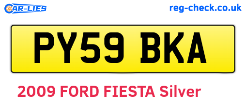 PY59BKA are the vehicle registration plates.