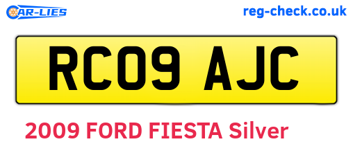 RC09AJC are the vehicle registration plates.