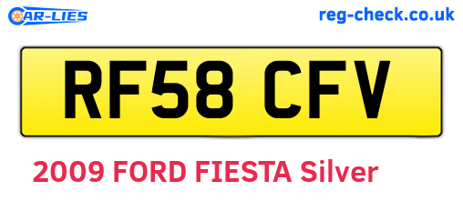 RF58CFV are the vehicle registration plates.