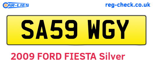 SA59WGY are the vehicle registration plates.