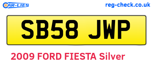 SB58JWP are the vehicle registration plates.