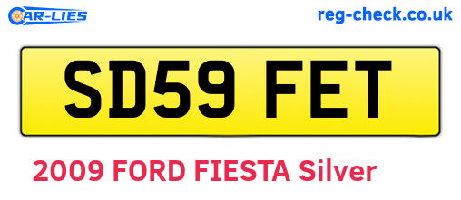 SD59FET are the vehicle registration plates.