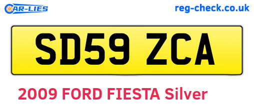 SD59ZCA are the vehicle registration plates.