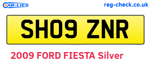 SH09ZNR are the vehicle registration plates.