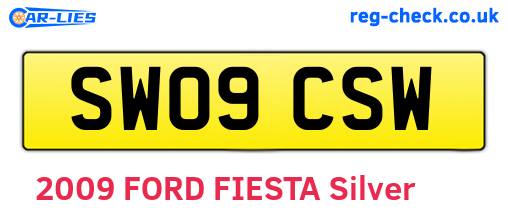 SW09CSW are the vehicle registration plates.