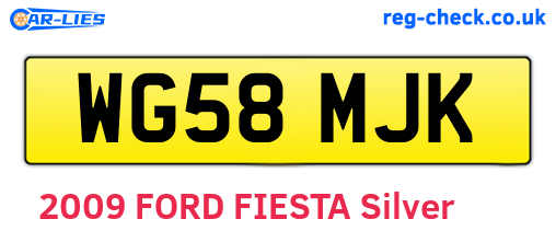 WG58MJK are the vehicle registration plates.