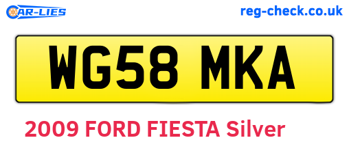 WG58MKA are the vehicle registration plates.