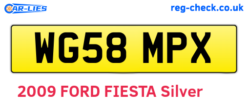 WG58MPX are the vehicle registration plates.