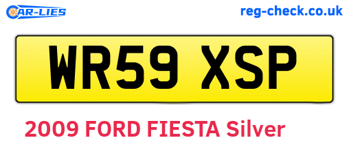 WR59XSP are the vehicle registration plates.