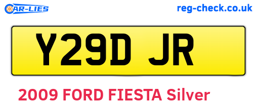 Y29DJR are the vehicle registration plates.