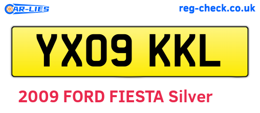 YX09KKL are the vehicle registration plates.