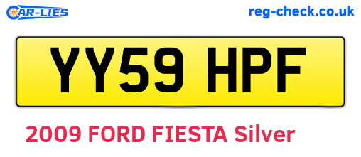 YY59HPF are the vehicle registration plates.
