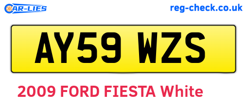 AY59WZS are the vehicle registration plates.