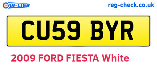 CU59BYR are the vehicle registration plates.