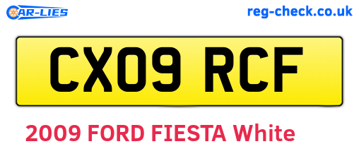 CX09RCF are the vehicle registration plates.