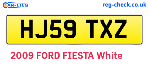 HJ59TXZ are the vehicle registration plates.
