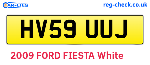 HV59UUJ are the vehicle registration plates.