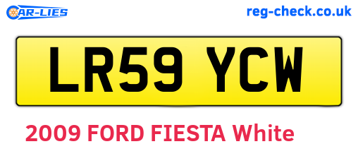 LR59YCW are the vehicle registration plates.