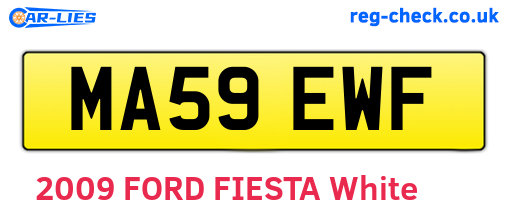 MA59EWF are the vehicle registration plates.