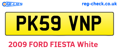 PK59VNP are the vehicle registration plates.