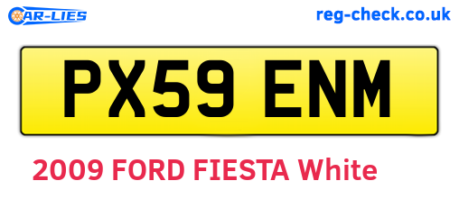 PX59ENM are the vehicle registration plates.