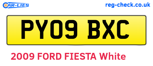 PY09BXC are the vehicle registration plates.