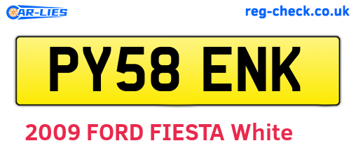PY58ENK are the vehicle registration plates.