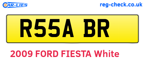 R55ABR are the vehicle registration plates.