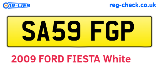 SA59FGP are the vehicle registration plates.