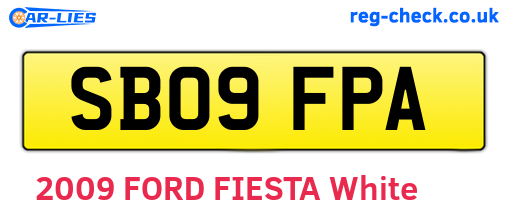 SB09FPA are the vehicle registration plates.