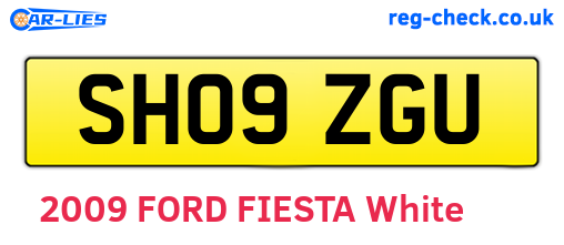 SH09ZGU are the vehicle registration plates.