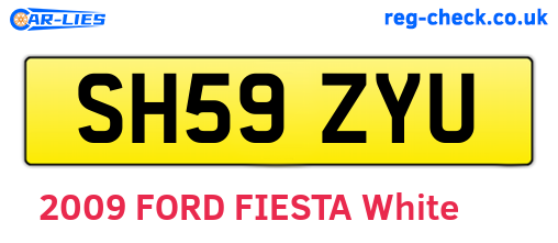 SH59ZYU are the vehicle registration plates.