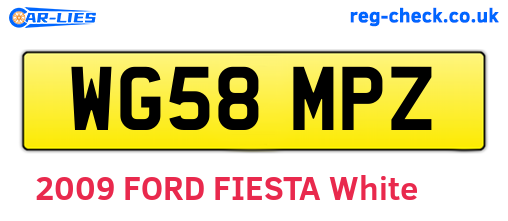 WG58MPZ are the vehicle registration plates.