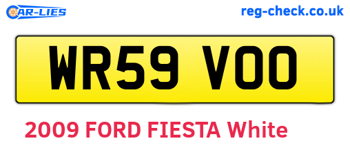 WR59VOO are the vehicle registration plates.