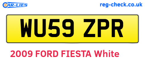 WU59ZPR are the vehicle registration plates.
