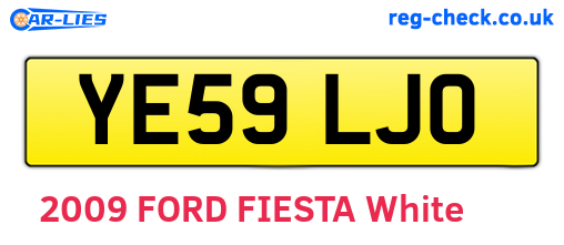 YE59LJO are the vehicle registration plates.
