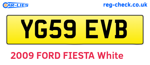 YG59EVB are the vehicle registration plates.
