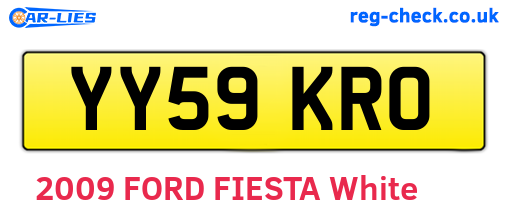 YY59KRO are the vehicle registration plates.