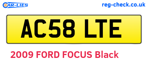 AC58LTE are the vehicle registration plates.