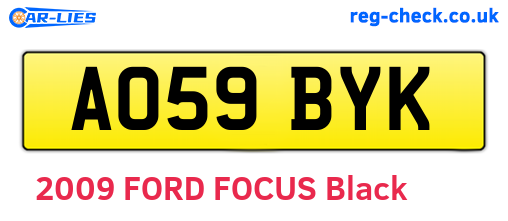 AO59BYK are the vehicle registration plates.