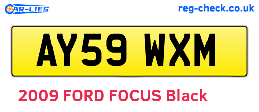 AY59WXM are the vehicle registration plates.