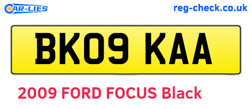 BK09KAA are the vehicle registration plates.