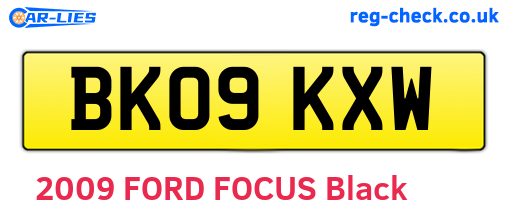 BK09KXW are the vehicle registration plates.