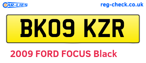 BK09KZR are the vehicle registration plates.